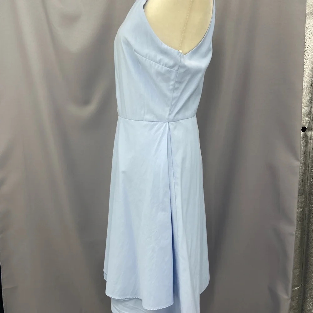 J.O.A. Sleeveless Baby‎ Blue Asymmetrical Faux Wrap Dress Size Medium - Picture 2 of 9